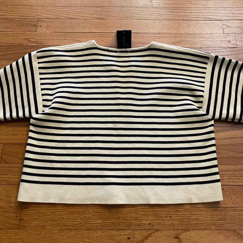 NWT Massimo Dutti STRIPED SWEATER WITH BUTTON DETAILS - Picture 11 of 14
